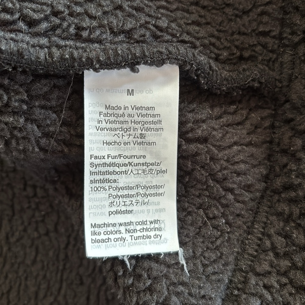 J. Crew Snap Collar Sherpa Polartec® Fleece Pullover Jacket Women’s Black Size M - Picture 9 of 12